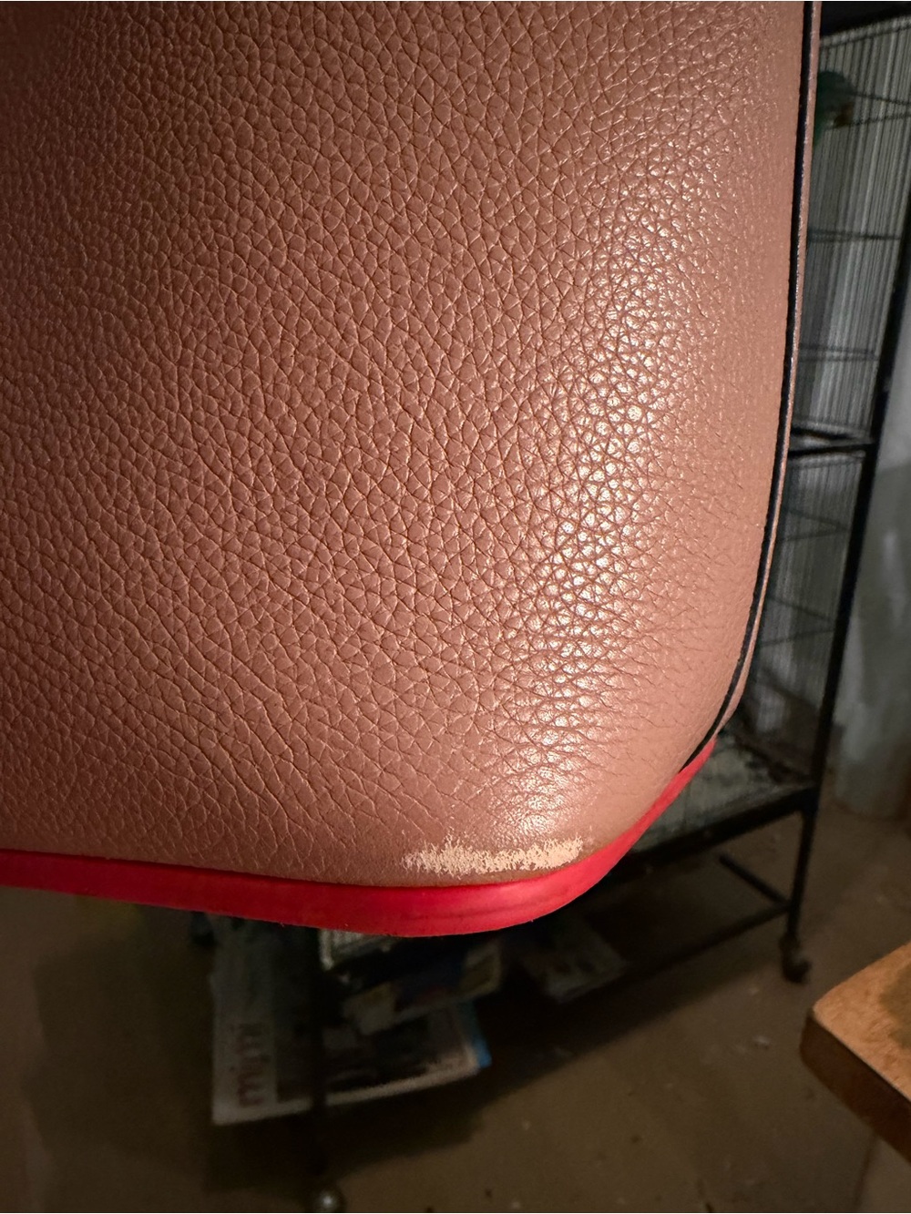 Christian Louboutin Brown Stud-Trim Leather Tote with Red Base - Picture 8 of 10